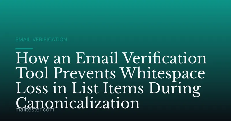 How an Email Verification Tool Prevents Whitespace Loss in List Items During Canonicalization