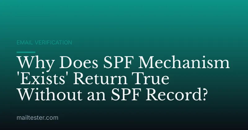 Why Does SPF Mechanism 'Exists' Return True Without an SPF Record?