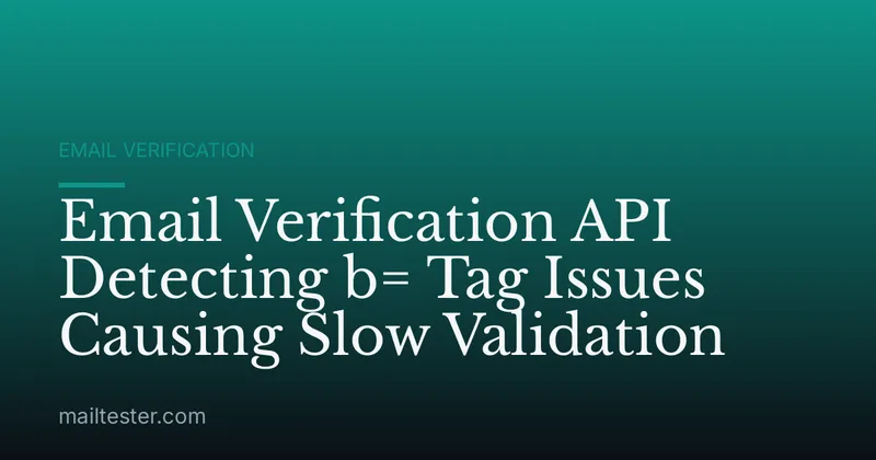 Email Verification API Detecting b= Tag Issues Causing Slow Validation