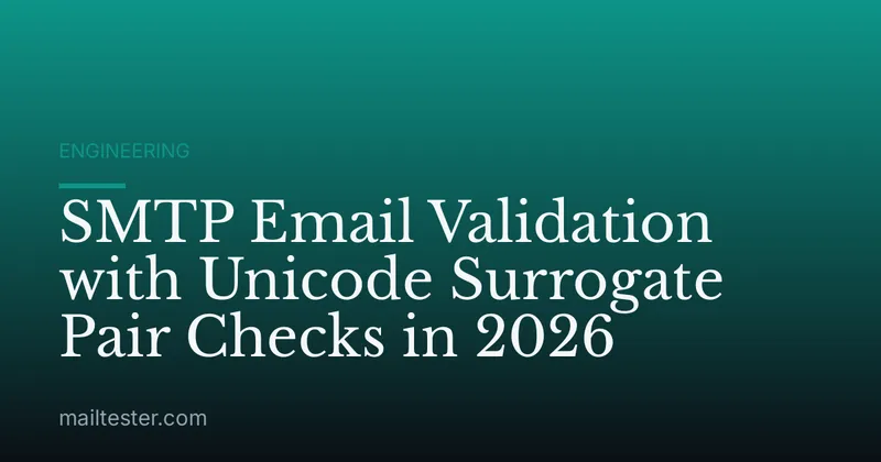 SMTP Email Validation with Unicode Surrogate Pair Checks in 2026