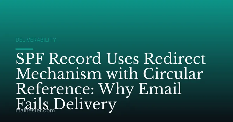 SPF Record Uses Redirect Mechanism with Circular Reference: Why Email Fails Delivery
