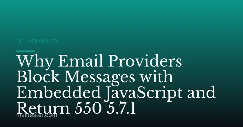 Why Email Providers Block Messages with Embedded JavaScript and Return 550 5.7.1