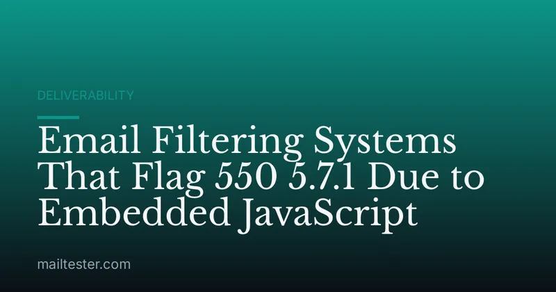 Email Filtering Systems That Flag 550 5.7.1 Due to Embedded JavaScript