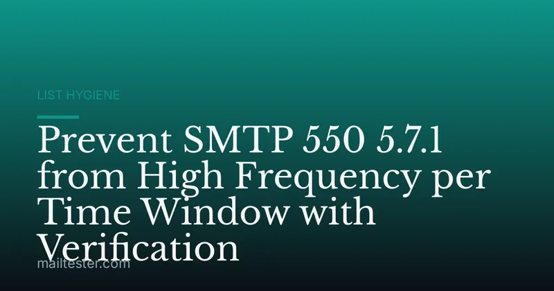 Prevent SMTP 550 5.7.1 from High Frequency per Time Window with Verification