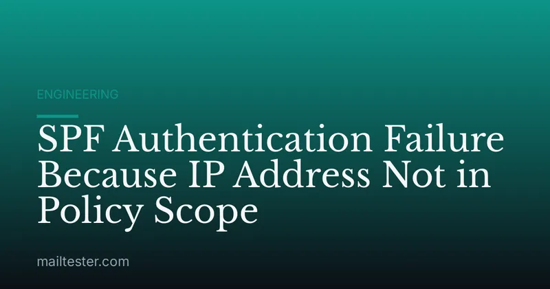 SPF Authentication Failure Because IP Address Not in Policy Scope