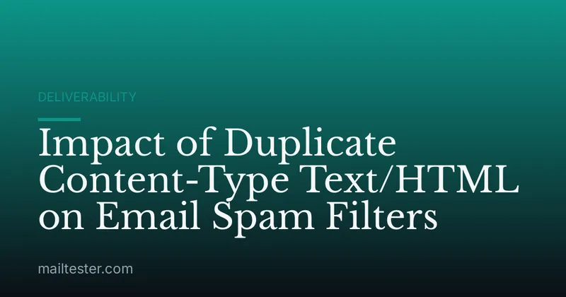 Impact of Duplicate Content-Type Text/HTML on Email Spam Filters