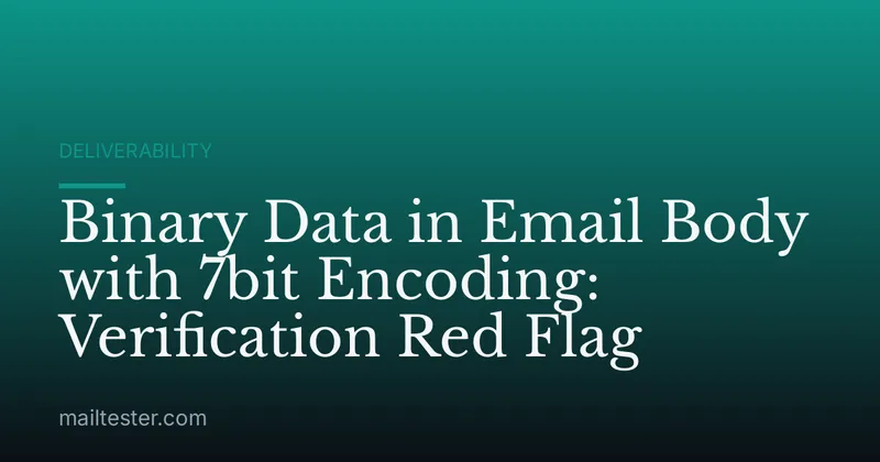Binary Data in Email Body with 7bit Encoding: Verification Red Flag