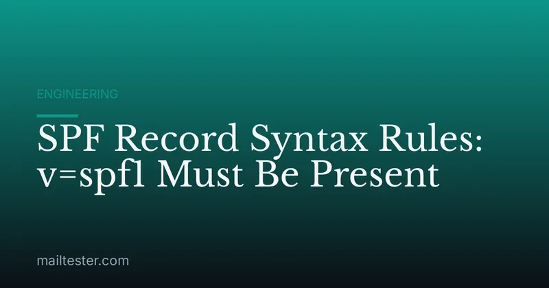 SPF Record Syntax Rules: v=spf1 Must Be Present