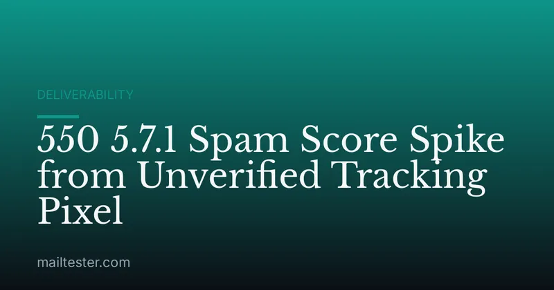 550 5.7.1 Spam Score Spike from Unverified Tracking Pixel