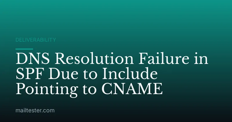 DNS Resolution Failure in SPF Due to Include Pointing to CNAME