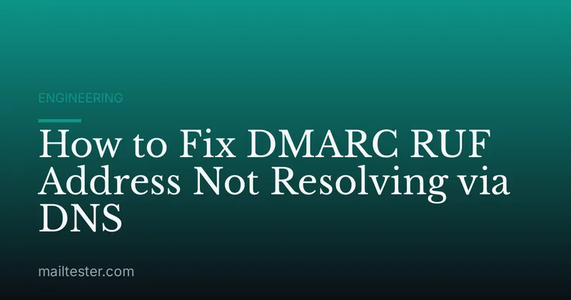 How to Fix DMARC RUF Address Not Resolving via DNS