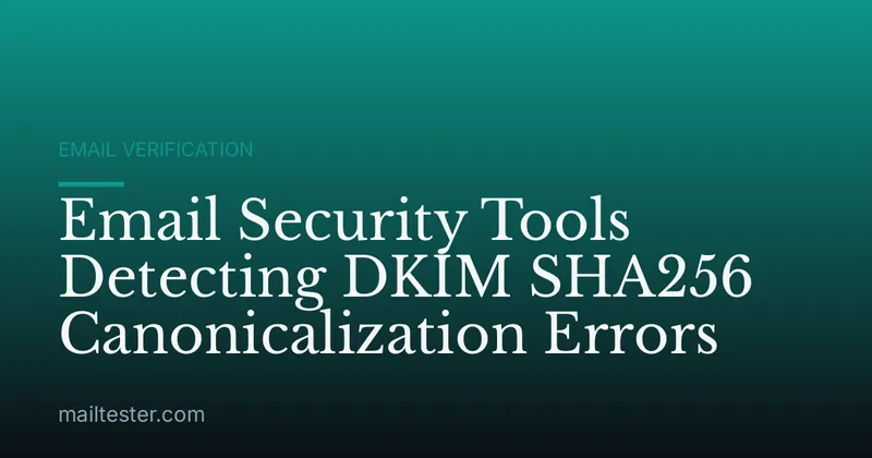 Email Security Tools Detecting DKIM SHA256 Canonicalization Errors