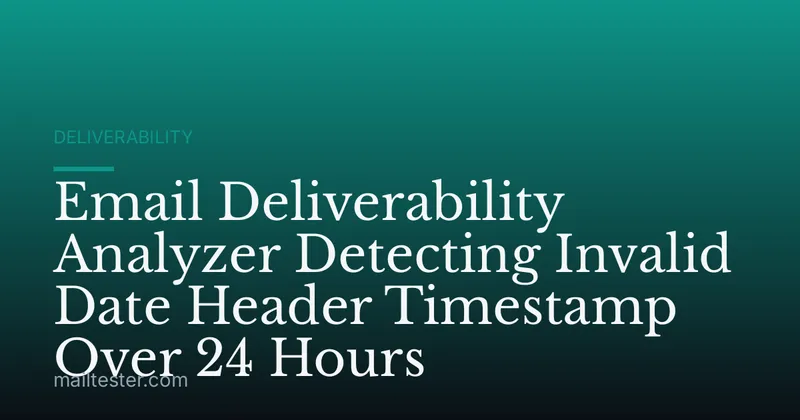 Email Deliverability Analyzer Detecting Invalid Date Header Timestamp Over 24 Hours