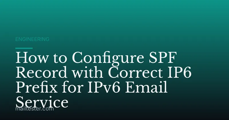 How to Configure SPF Record with Correct IP6 Prefix for IPv6 Email Service