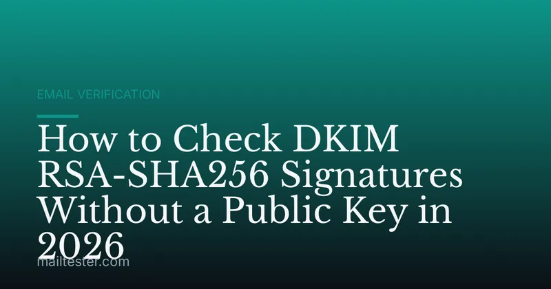 How to Check DKIM RSA-SHA256 Signatures Without a Public Key in 2026