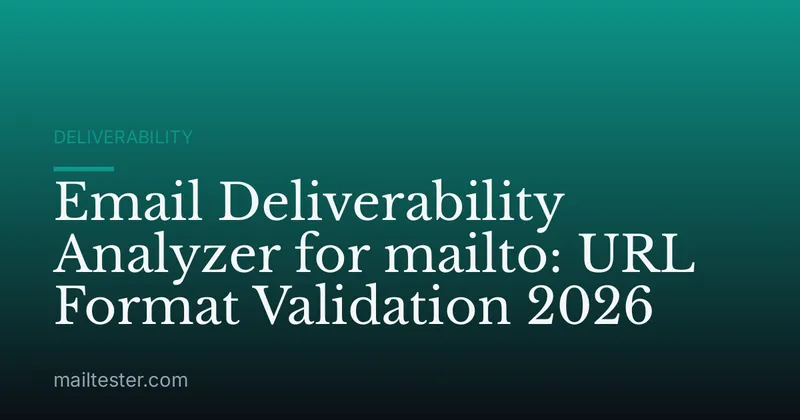 Email Deliverability Analyzer for mailto: URL Format Validation 2026