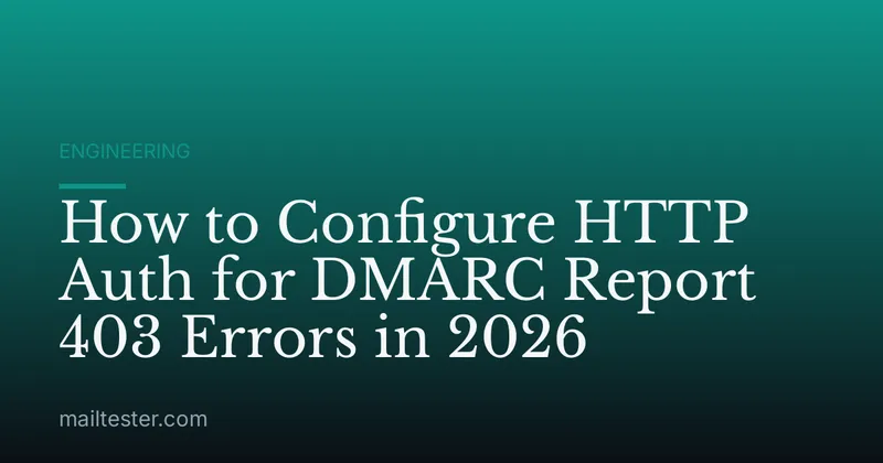How to Configure HTTP Auth for DMARC Report 403 Errors in 2026