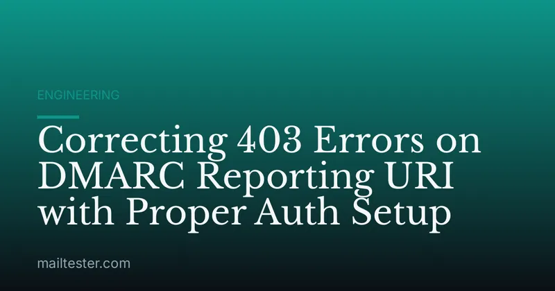 Correcting 403 Errors on DMARC Reporting URI with Proper Auth Setup