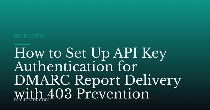 How to Set Up API Key Authentication for DMARC Report Delivery with 403 Prevention