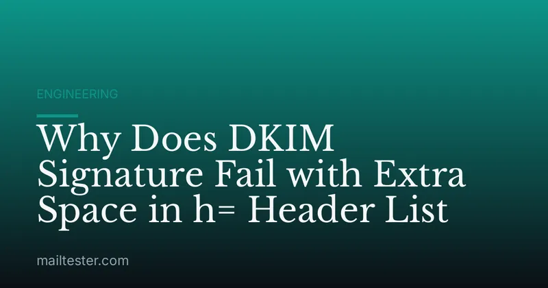 Why Does DKIM Signature Fail with Extra Space in h= Header List