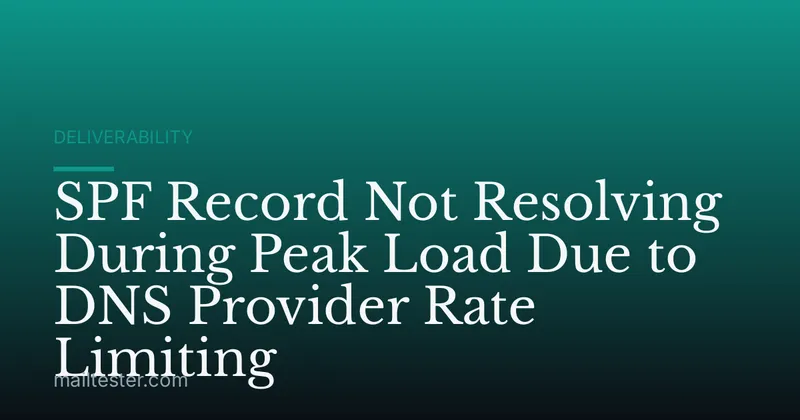 SPF Record Not Resolving During Peak Load Due to DNS Provider Rate Limiting