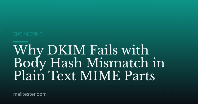 Why DKIM Fails with Body Hash Mismatch in Plain Text MIME Parts