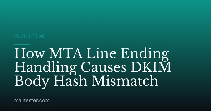 How MTA Line Ending Handling Causes DKIM Body Hash Mismatch