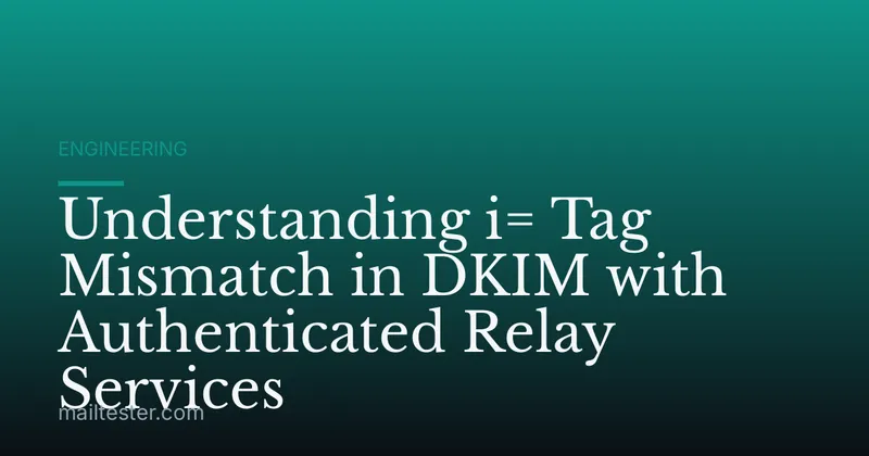 Understanding i= Tag Mismatch in DKIM with Authenticated Relay Services
