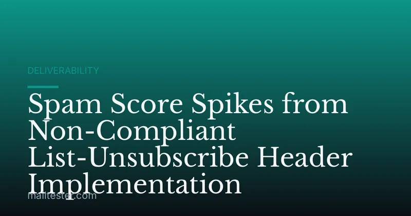 Spam Score Spikes from Non-Compliant List-Unsubscribe Header Implementation