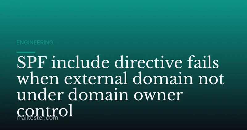 SPF include directive fails when external domain not under domain owner control