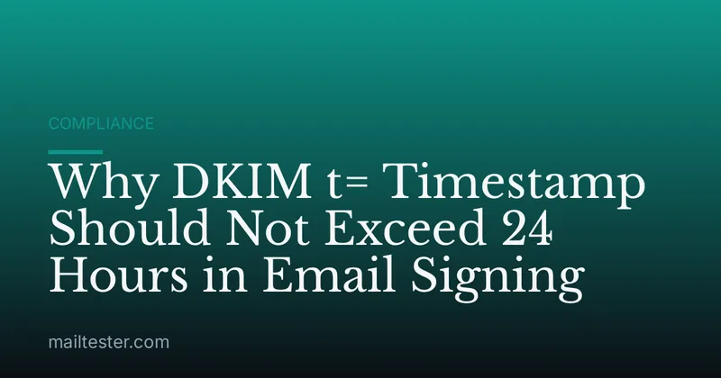 Why DKIM t= Timestamp Should Not Exceed 24 Hours in Email Signing