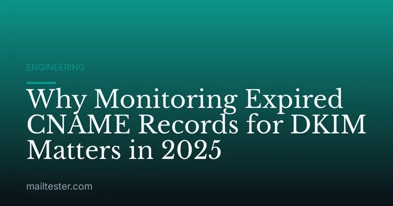 Why Monitoring Expired CNAME Records for DKIM Matters in 2025