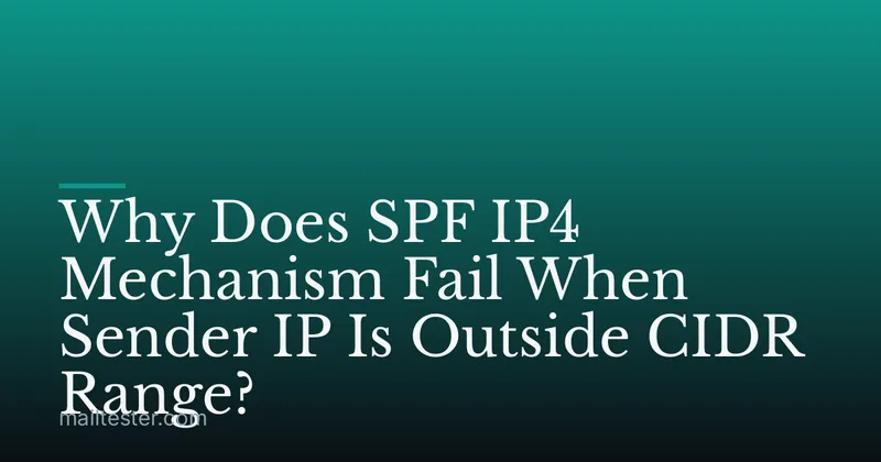 Why Does SPF IP4 Mechanism Fail When Sender IP Is Outside CIDR Range?