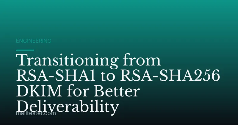 Transitioning from RSA-SHA1 to RSA-SHA256 DKIM for Better Deliverability
