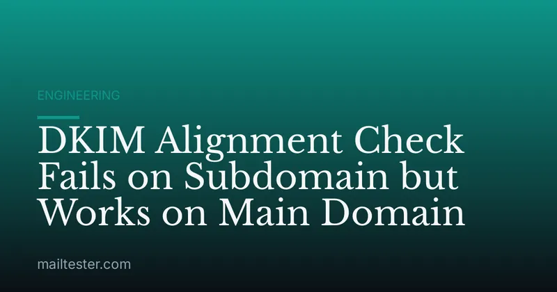 DKIM Alignment Check Fails on Subdomain but Works on Main Domain