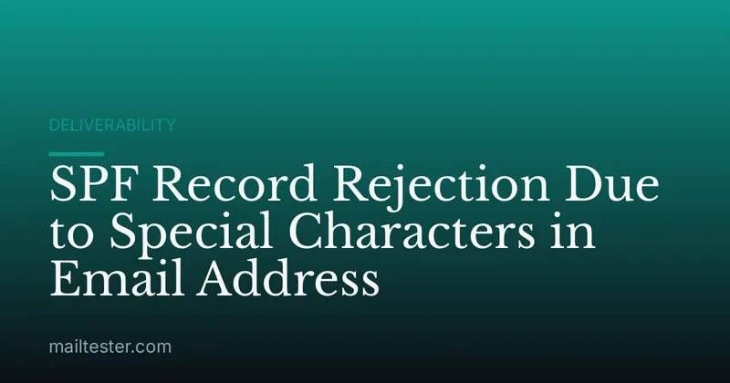 SPF Record Rejection Due to Special Characters in Email Address