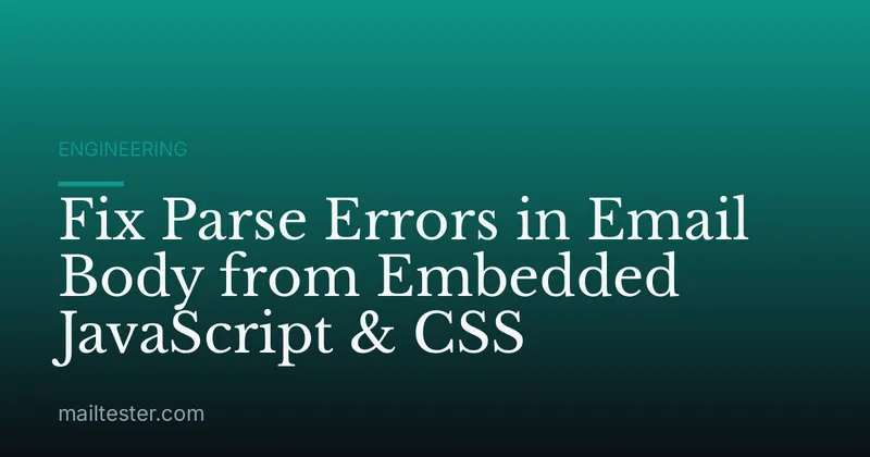 Fix Parse Errors in Email Body from Embedded JavaScript & CSS