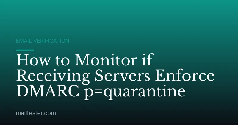 How to Monitor if Receiving Servers Enforce DMARC p=quarantine