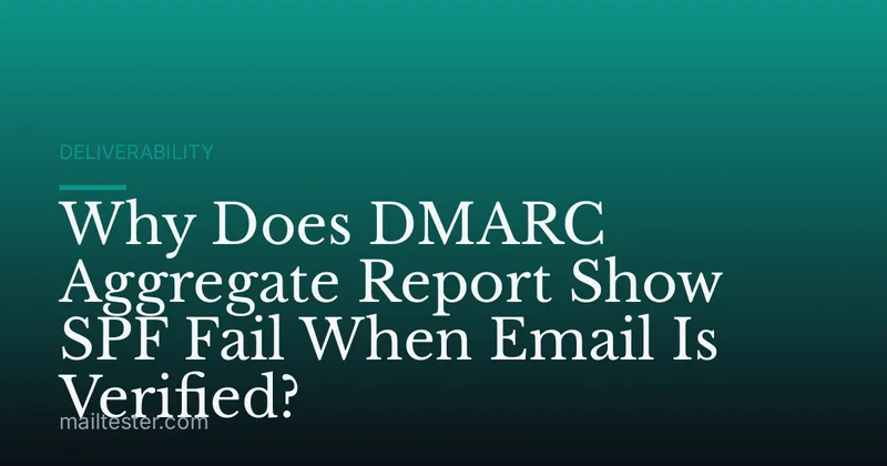 Why Does DMARC Aggregate Report Show SPF Fail When Email Is Verified?
