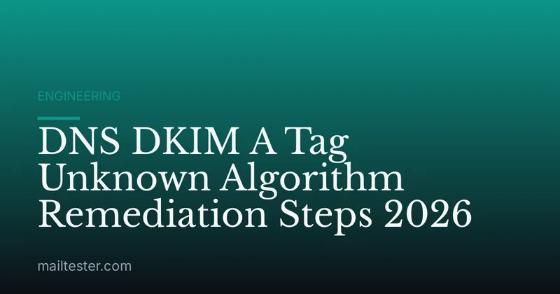 DNS DKIM A Tag Unknown Algorithm Remediation Steps 2026