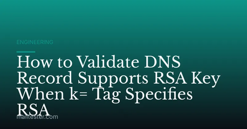 How to Validate DNS Record Supports RSA Key When k= Tag Specifies RSA