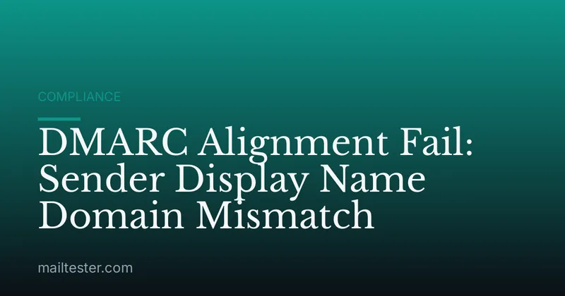 DMARC Alignment Fail: Sender Display Name Domain Mismatch