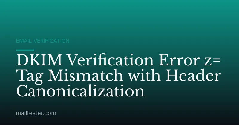 DKIM Verification Error z= Tag Mismatch with Header Canonicalization