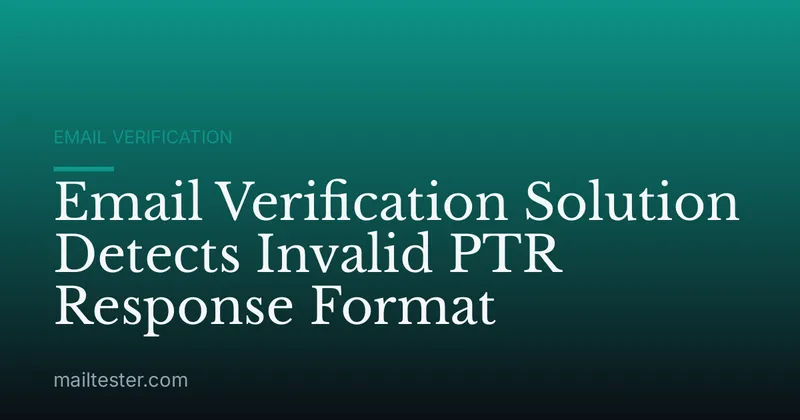 Email Verification Solution Detects Invalid PTR Response Format
