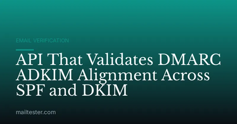 API That Validates DMARC ADKIM Alignment Across SPF and DKIM