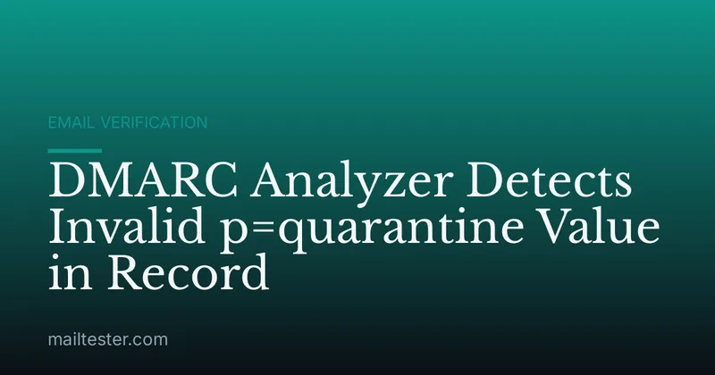 DMARC Analyzer Detects Invalid p=quarantine Value in Record