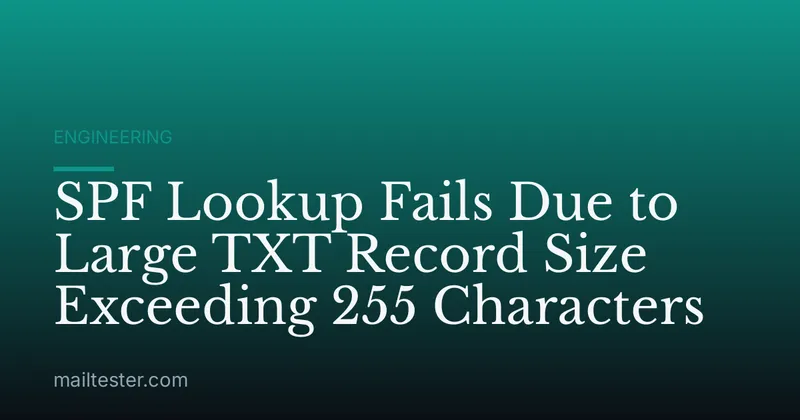 SPF Lookup Fails Due to Large TXT Record Size Exceeding 255 Characters