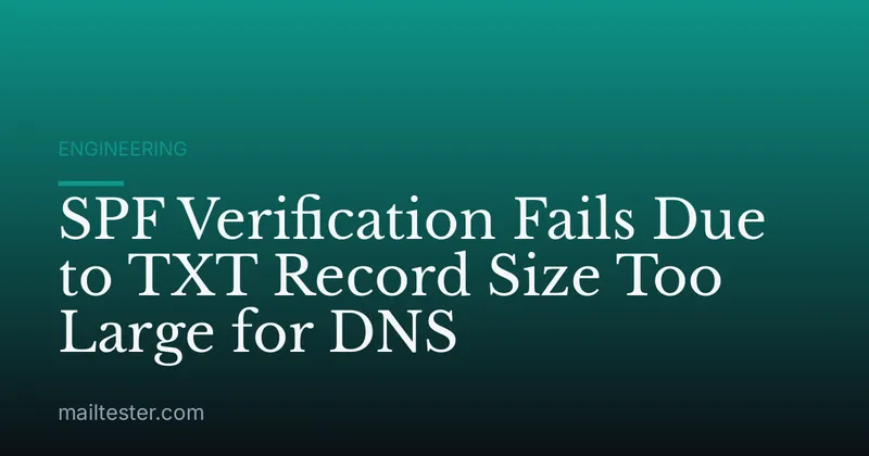 SPF Verification Fails Due to TXT Record Size Too Large for DNS