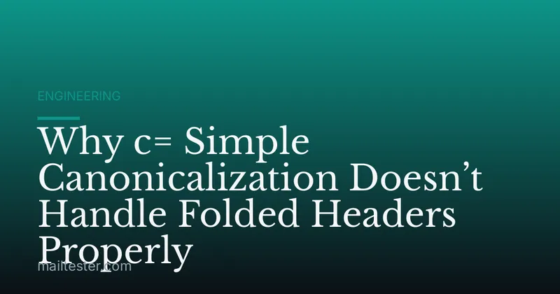 Why c= Simple Canonicalization Doesn’t Handle Folded Headers Properly