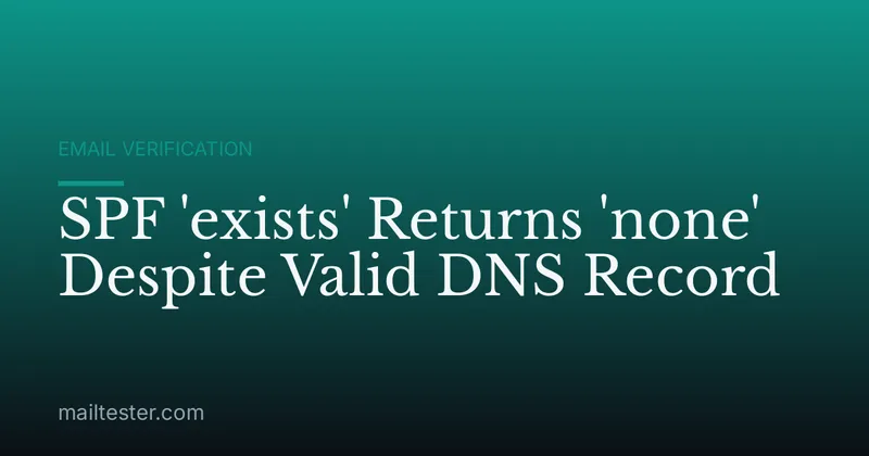 SPF 'exists' Returns 'none' Despite Valid DNS Record